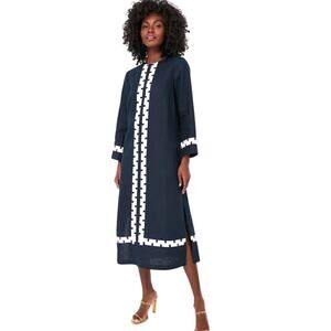 Tuckernuck Navy and White Midi Dress